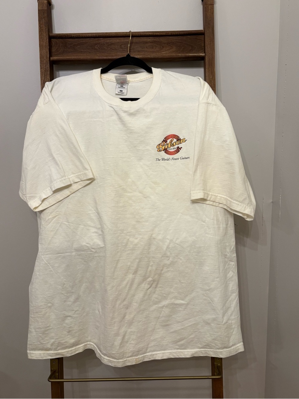 Vintage Style Cream Graphic Tee - The Gibson Sz 2XL (0437)